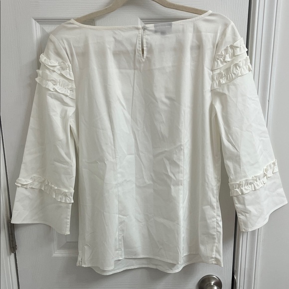 Talbots Ivory Ruffle Blouse - Picture 5 of 5